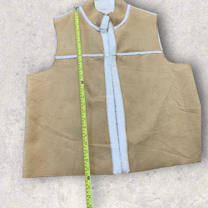 Y2K Suede Sherpa Vest in Cappuccino Women’s Size XL