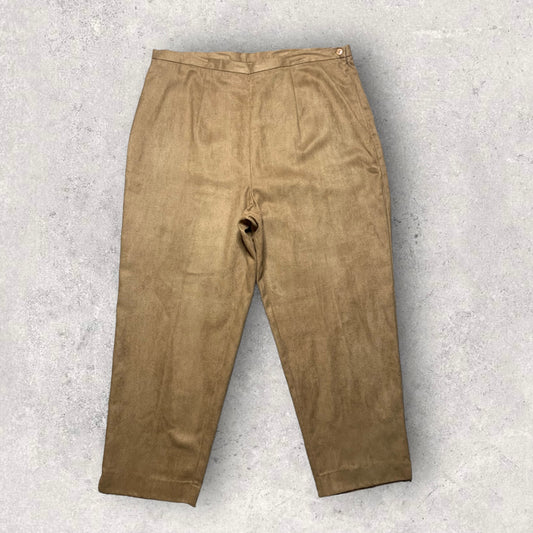 Vintage Clio Cinnamon Brown High Waisted Cropped Pants Women’s Size 18
