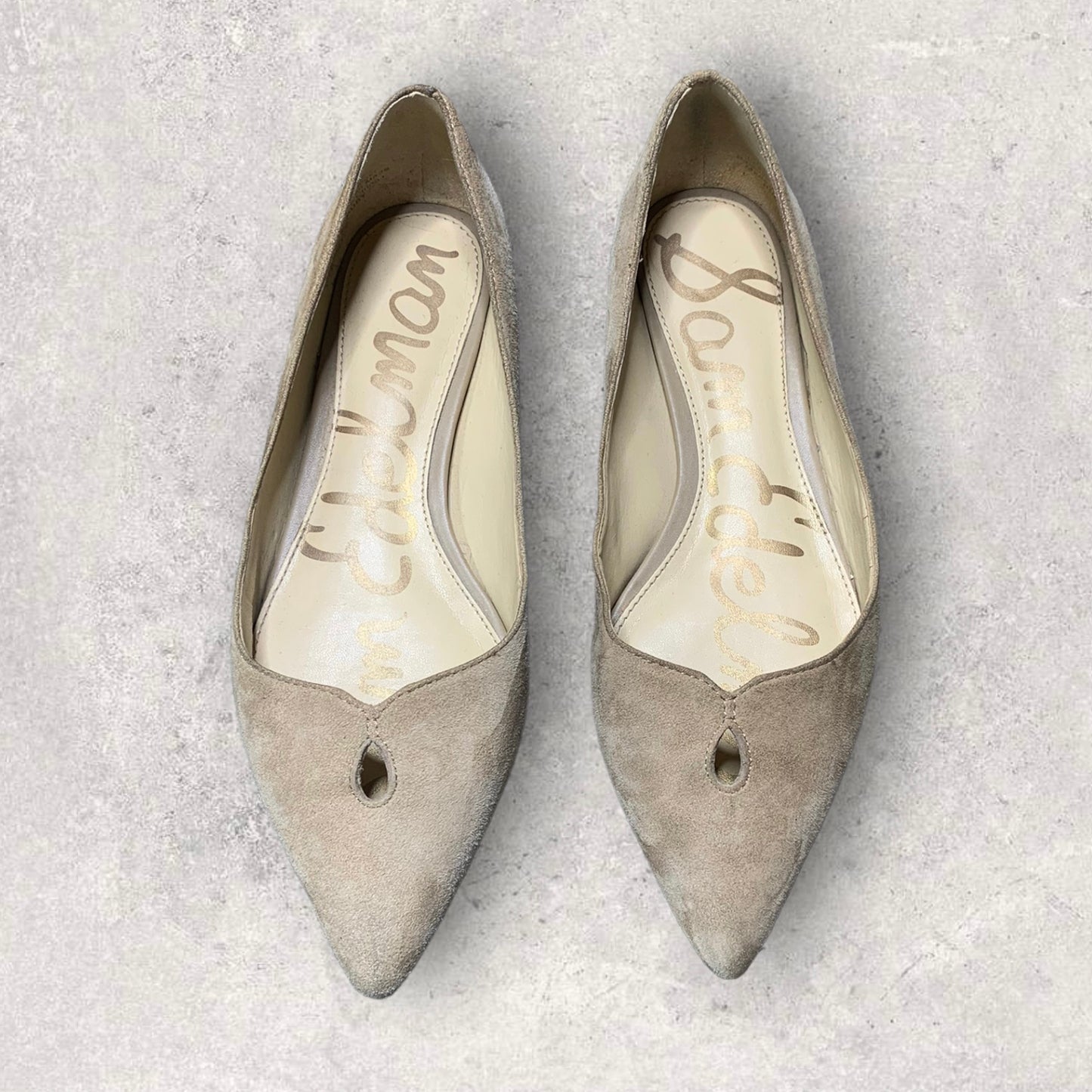 Sam Edelman Suede Oatmeal Ruby Pointed Flats Women’s Size 7.5