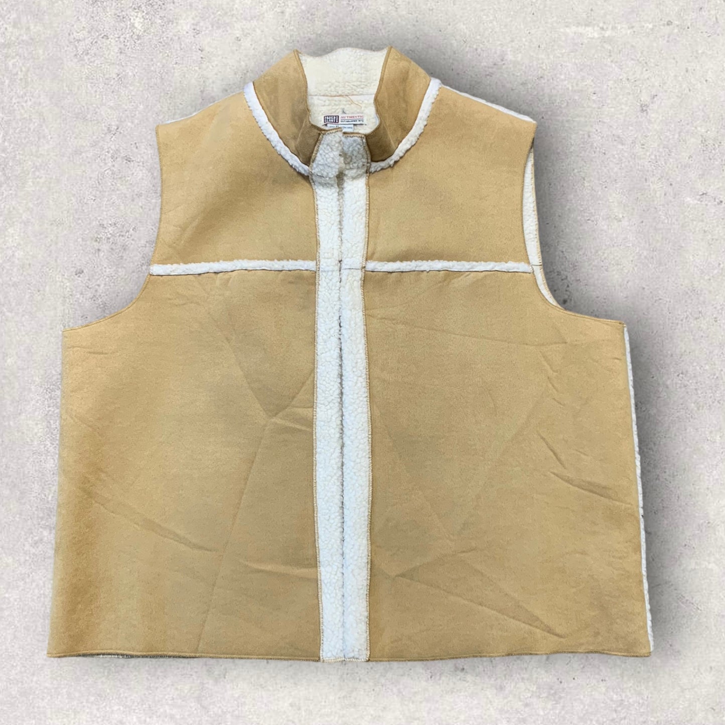Y2K Suede Sherpa Vest in Cappuccino Women’s Size XL