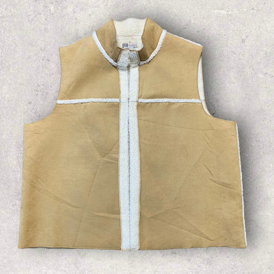 Y2K Suede Sherpa Vest in Cappuccino Women’s Size XL
