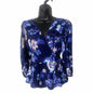Women’s Blue Floral Crop Wrap Blouse