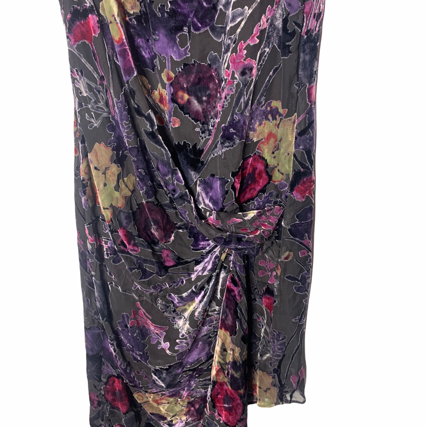 Boho Sleeveless Floral Velvet Burnout Dress