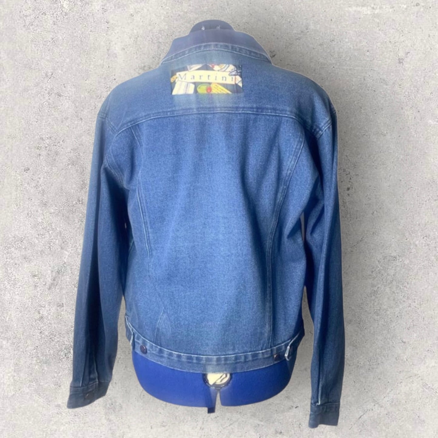 Vintage PTNY Martini Receipe Patched Denim Jacket Women’s Size XL