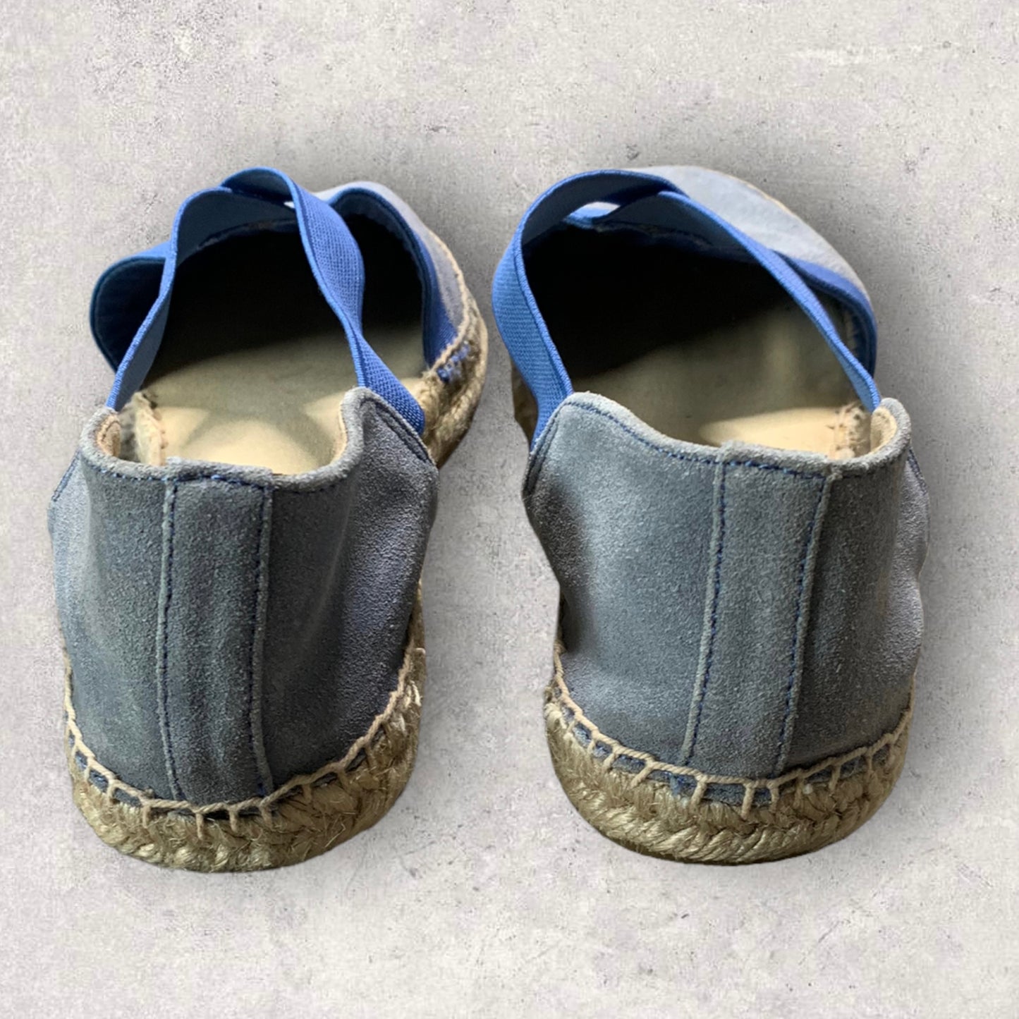 Talbots Leather Criss Cross Blue D’Orsay  Espadrille Flats Women’s Size 7