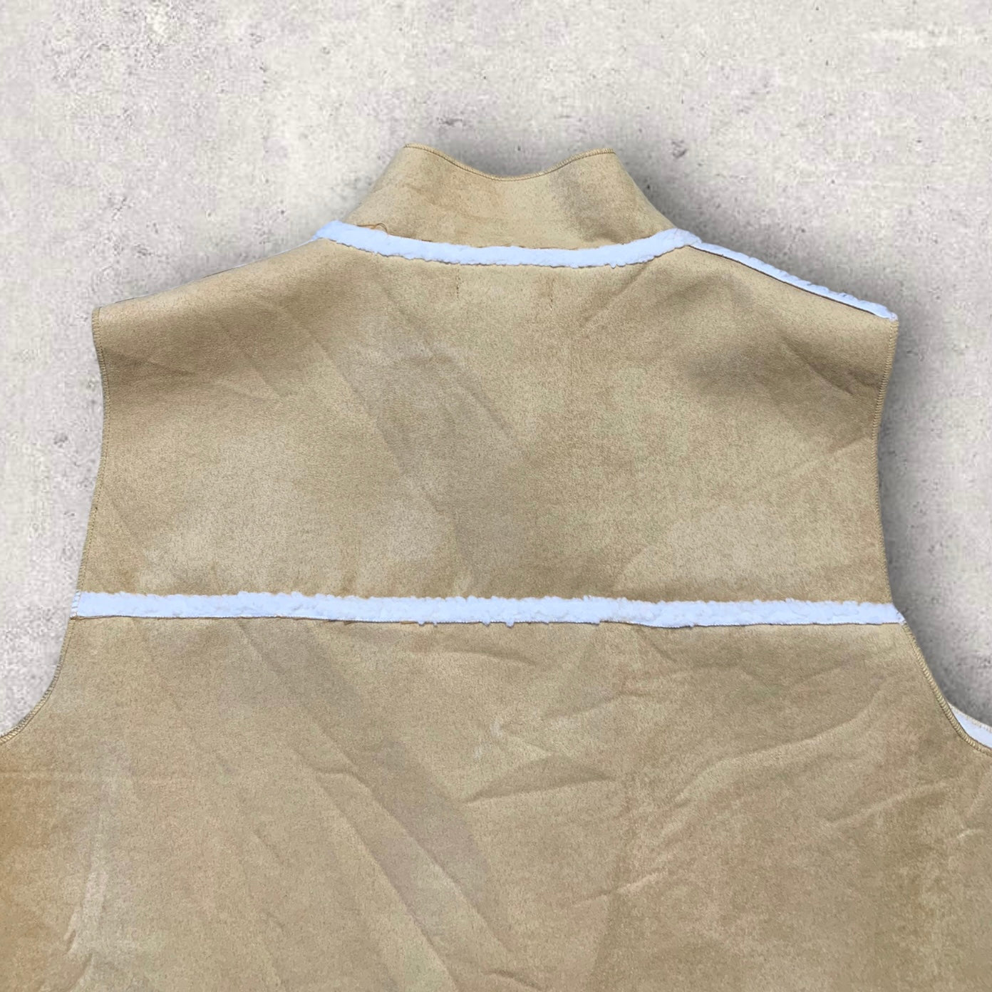 Y2K Suede Sherpa Vest in Cappuccino Women’s Size XL