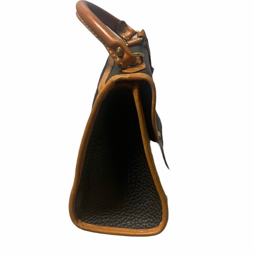 Vintage Dooney & Bourke Pebbled Leather Carpet Bag