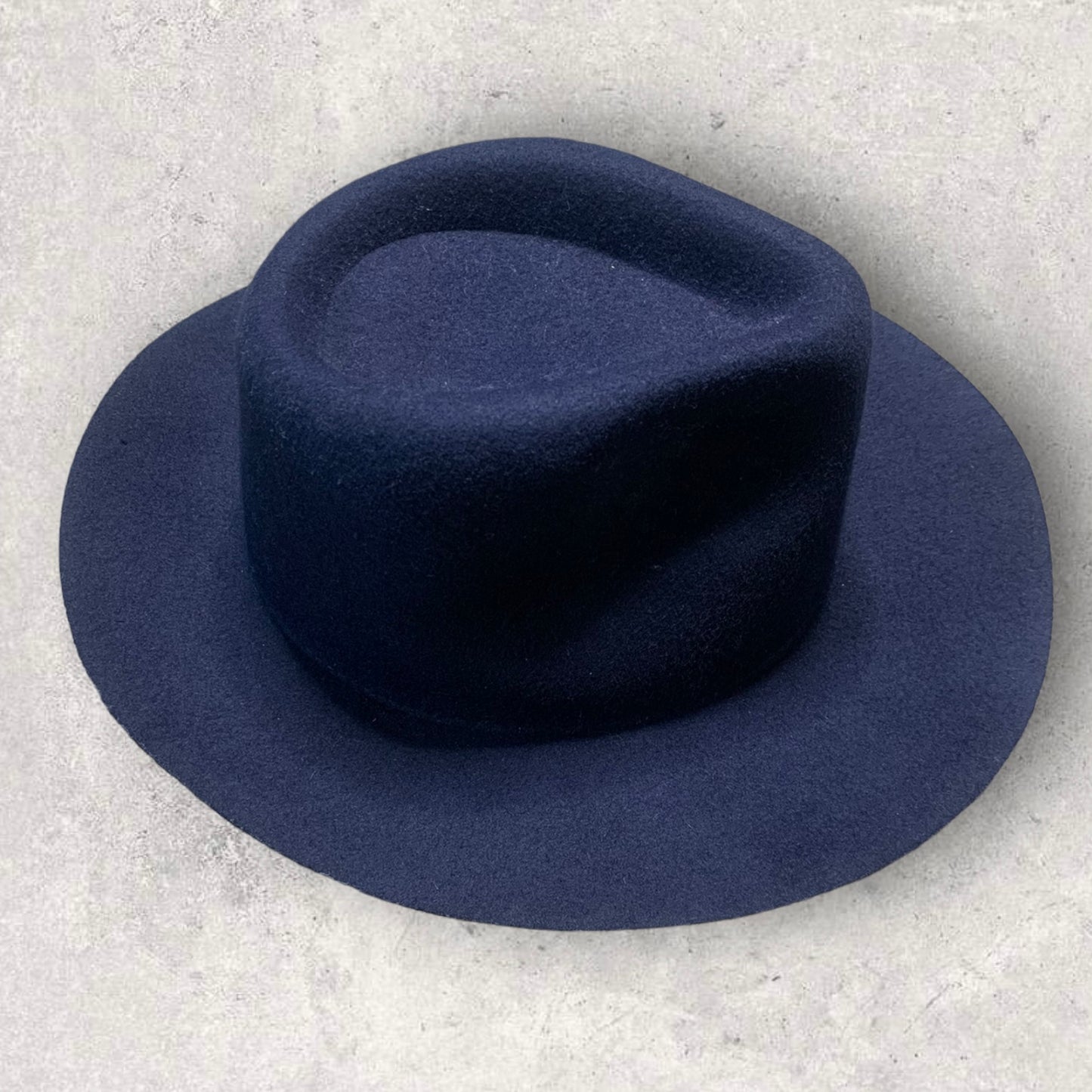 Women’s Wool Midnight Blue Wide Brim Fedora Hat