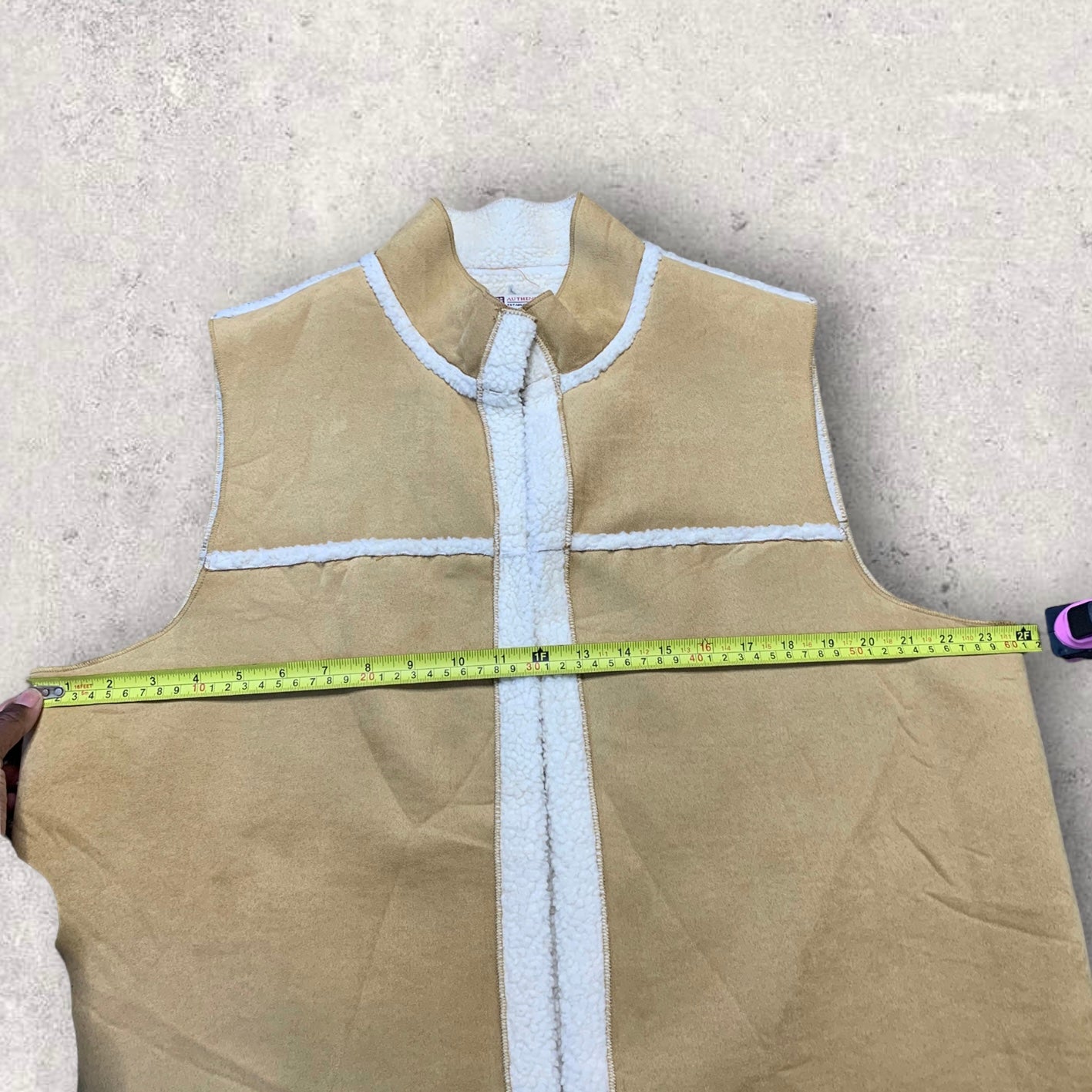 Y2K Suede Sherpa Vest in Cappuccino Women’s Size XL