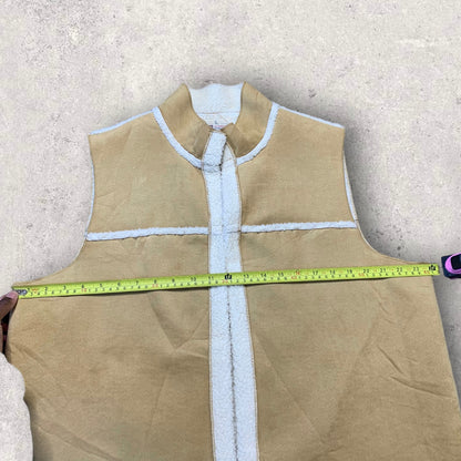 Y2K Suede Sherpa Vest in Cappuccino Women’s Size XL