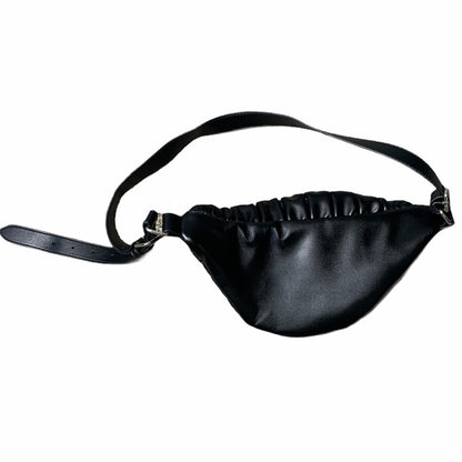 Women's Black Ruched Quilted Crossbody Bag