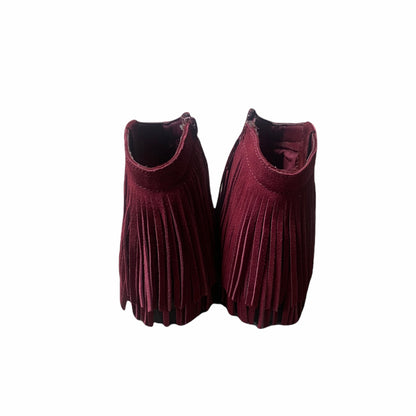 Burgundy Fringe Ankle Booties
