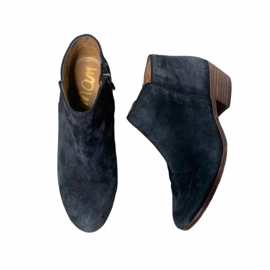 Suede Leather Petty Black Ankle Boots
