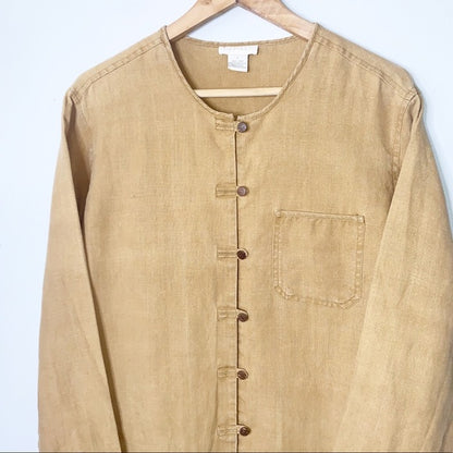 Women's Hemp Button Front Long Sleeve Tunic