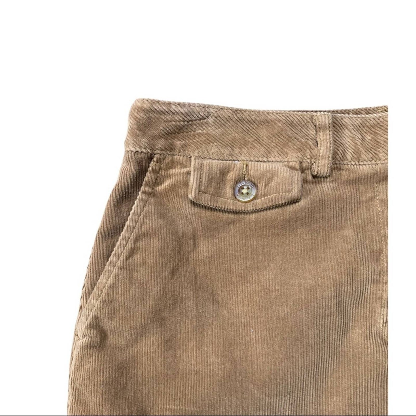 Retro Women's Corduroy Raw Hem Brown Mini Skirt Size 8