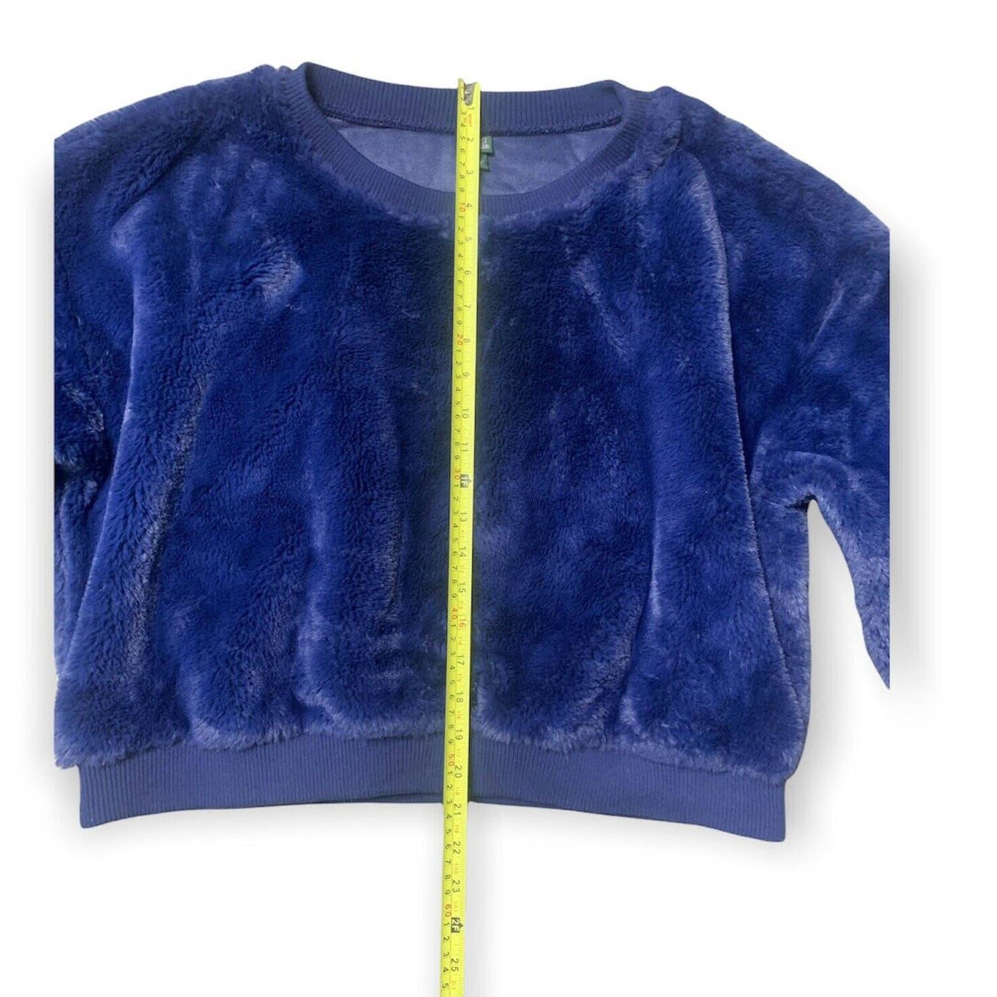 Women's Faux Fur Cropped Pullover Sweater Size XL