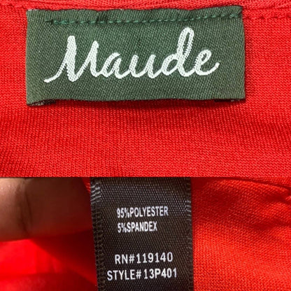 Women's Pleated Front Heat Hollow Back Women’s Red Fit & Flare Dress Size Small