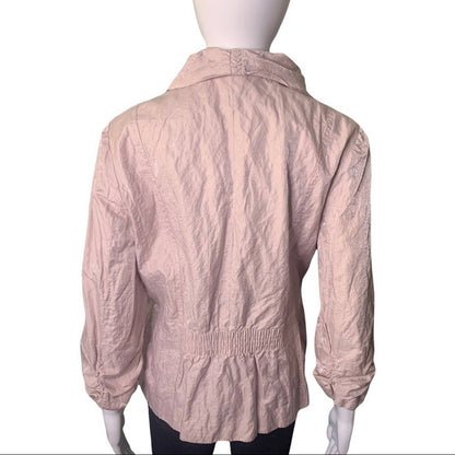 Chico’s Metallic Cringle Women’s Blush Pink Jacket Size Large