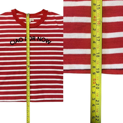 Ciao For Now Women’s Red & White Striped T Shirt