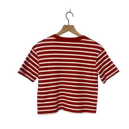 Ciao For Now Women’s Red & White Striped T Shirt