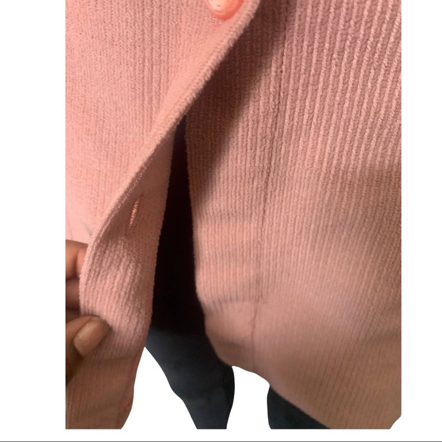 Vintage 90s Ribbed Women’s Pink Button Down Shacket Shirt Jacket