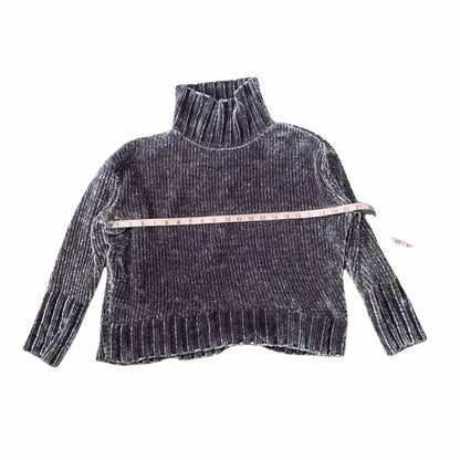 Women's Chenille Gray Turtleneck Sweater Size XS