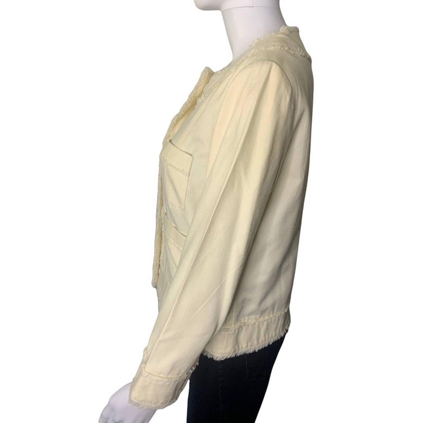 Women’s Raw Trim Femme Denim Jacket Size Medium