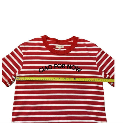 Ciao For Now Women’s Red & White Striped T Shirt